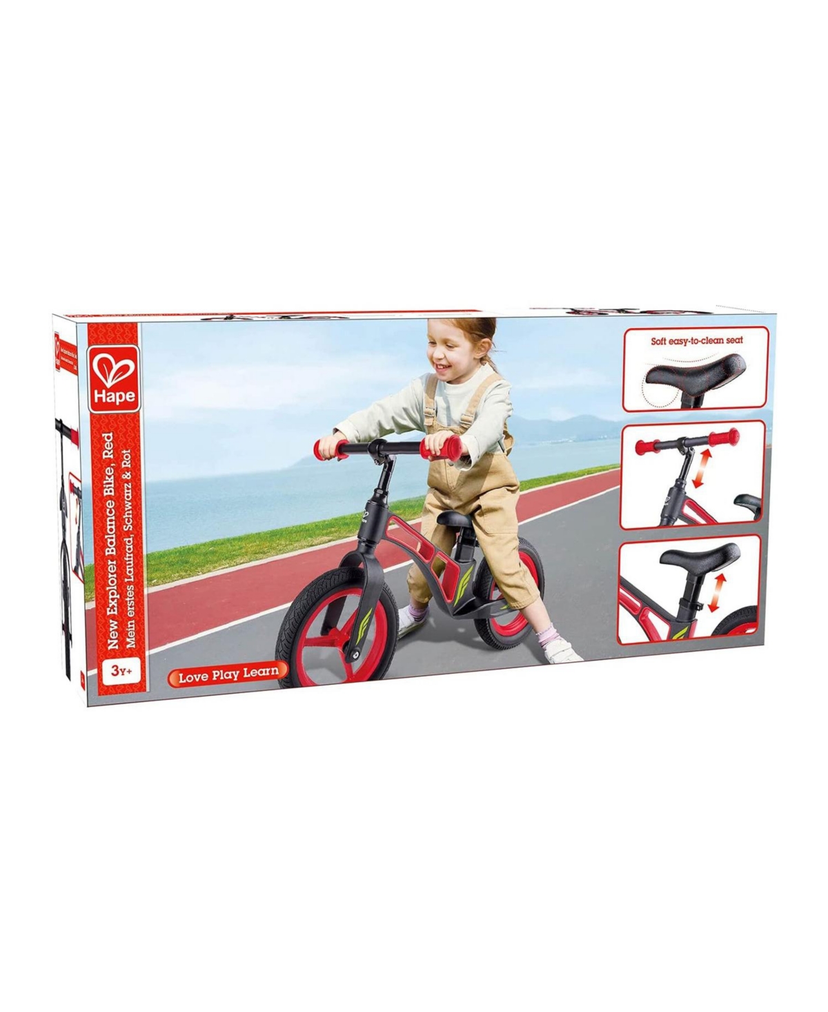 Hape New Explorer Balance Bike with Magnesium Frame, Kids Ages 3 to 5 Years - Red