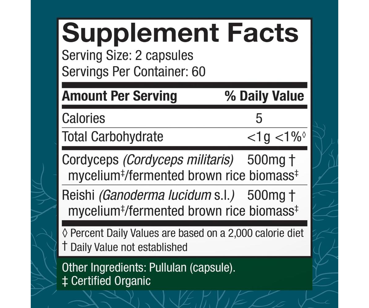 Host Defense CordyChi Capsules - Energy & Immune Support Supplement
