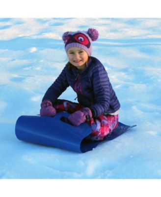 Flying Carpet Lightweight Roll Up Plastic Winter Snow Sled, Blue