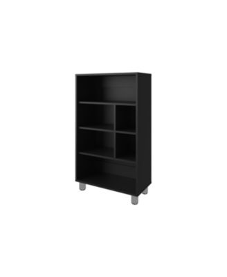 Charco Bookcase in Melamine with Six Shelves, Black