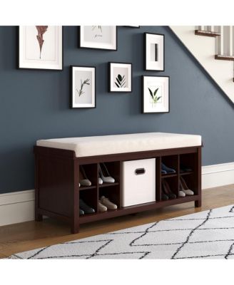 Solid Wood Entryway Bench - 1 Bins & 2 Shoe Divider