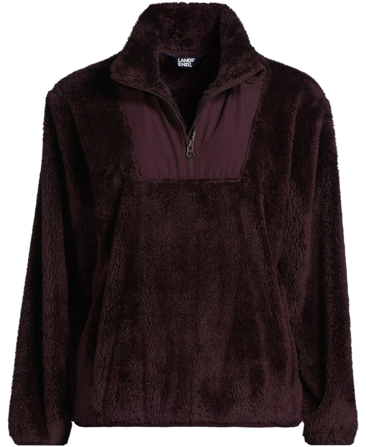 Lands' End Women's Half Zip Cozy High Pile Fleece Pullover