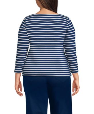 Women's Plus Size Mariner Jersey Boatneck Top