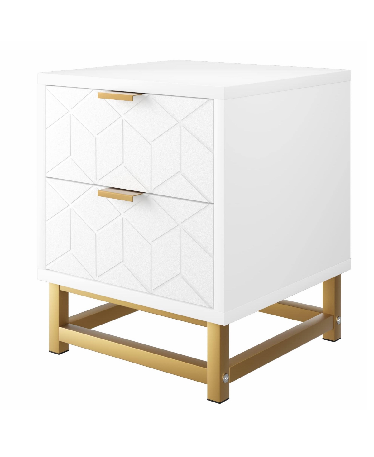 gaomonNightstand, Modern 2 Drawer Dresser for Bedroom, Large End Side Table Bedside Table with 2 Drawers - White