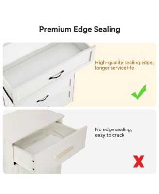 Modern 5 Drawers Dresser, Chest of Drawers Closet Organizers and Storage Clothes, Modern Dressers(White)