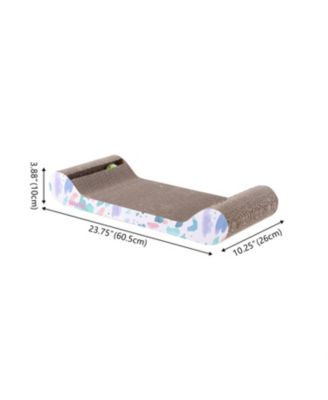 Rini 23.75" Modern Cardboard Lounge Bed Cat Scratcher with Built-In Bell Toys and Catnip