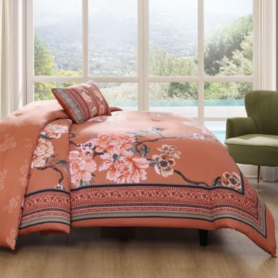 Rossana Bedding 100% Cotton 5-Piece King Size Reversible Comforter Set