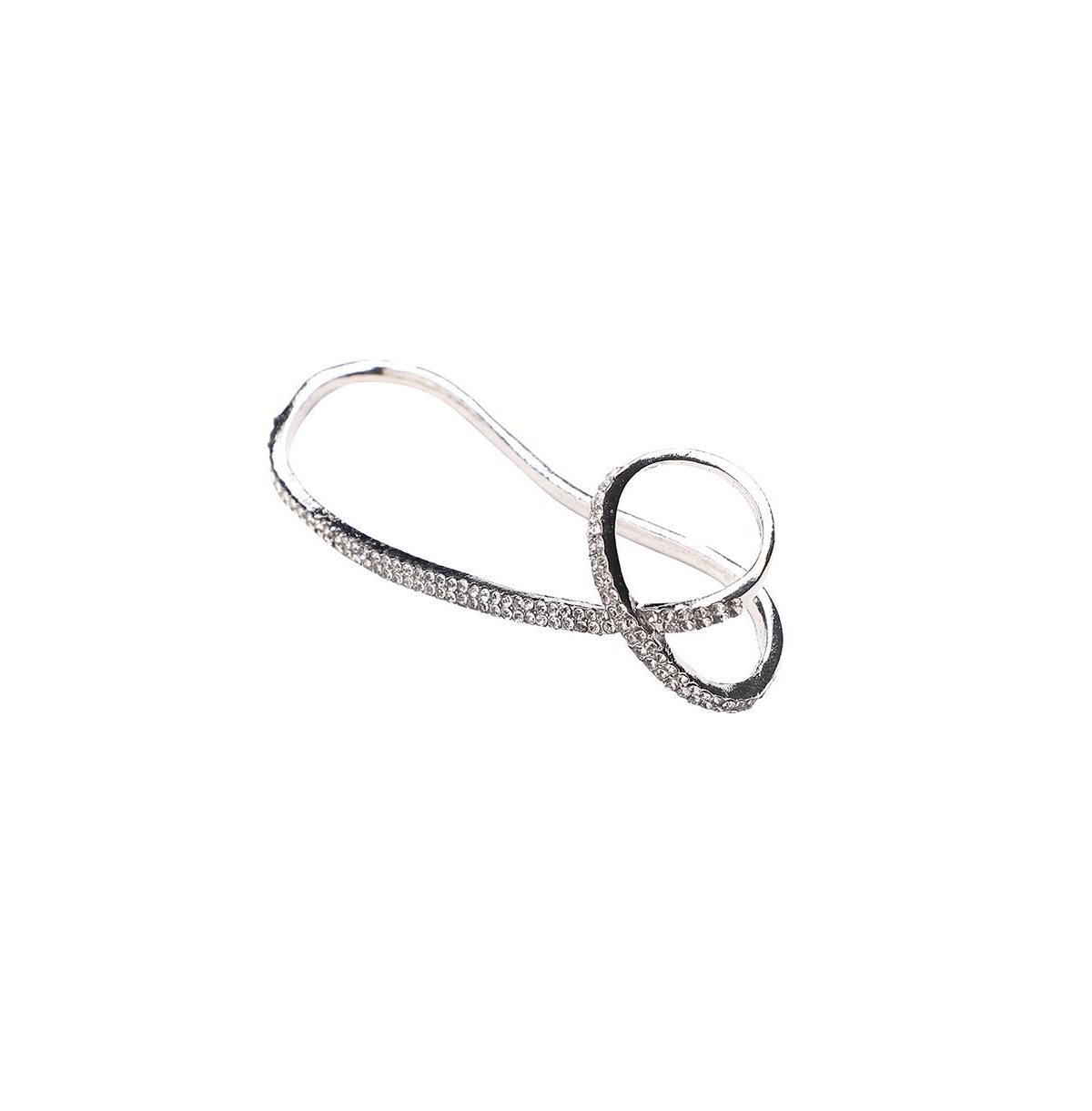 Sohi Intertwine Cocktail Ring In Silver