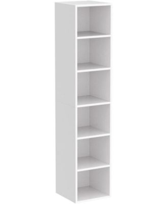 70.9 Inch Tall Narrow Bookcase with Storage, 6 Tier Cube Display Shelves for Home Office