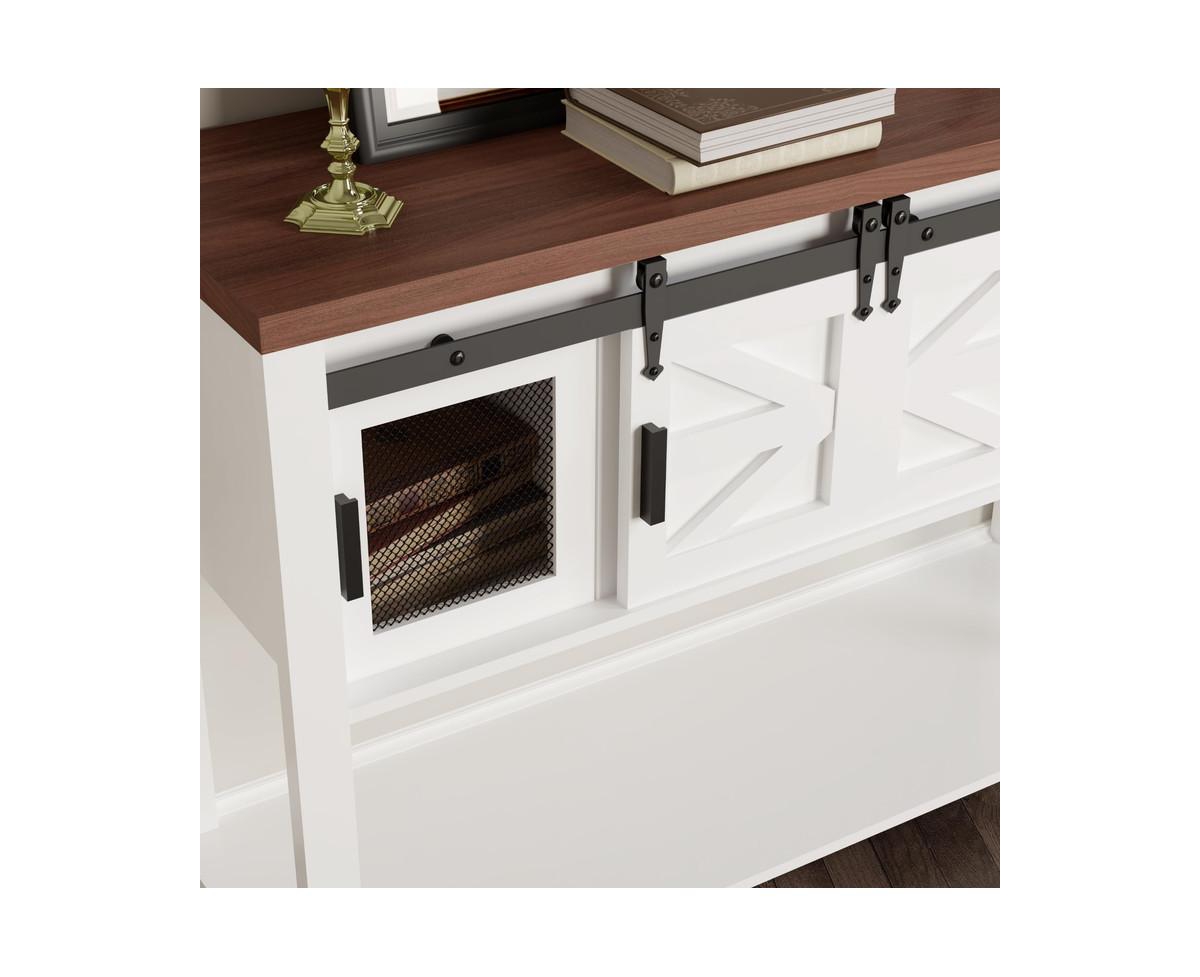 gaomon Entryway Table with Sliding Barn Doors, Adjustable & Open Shelf, Console Sofa Table with Storage