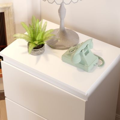 2-Drawer White Nightstand, End Table,Bedroom Bedside Dresser Chest