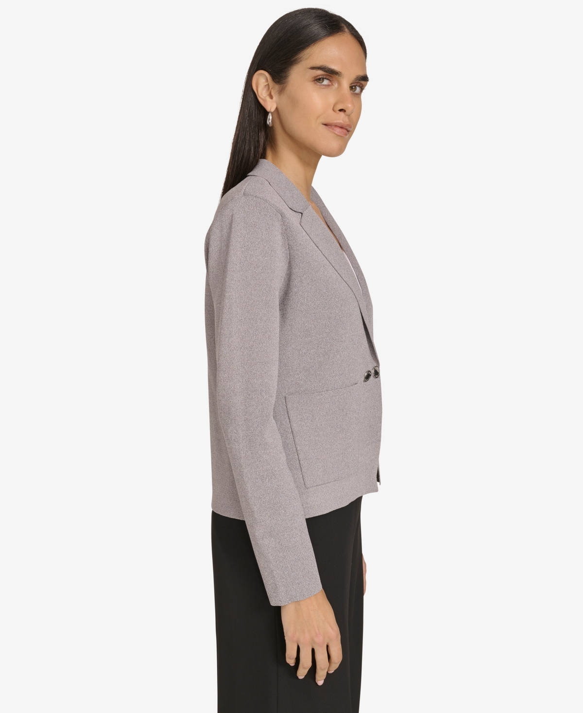 Calvin Klein Women's Two-button Sweater Blazer In Grey Heather