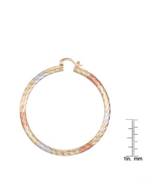 Triple Color Thin Hoop Earrings