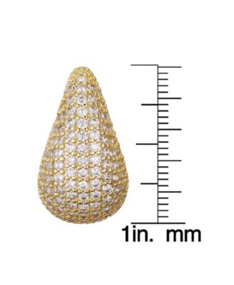 Gold-Plated Cubic Zirconia Drop Large Earrings