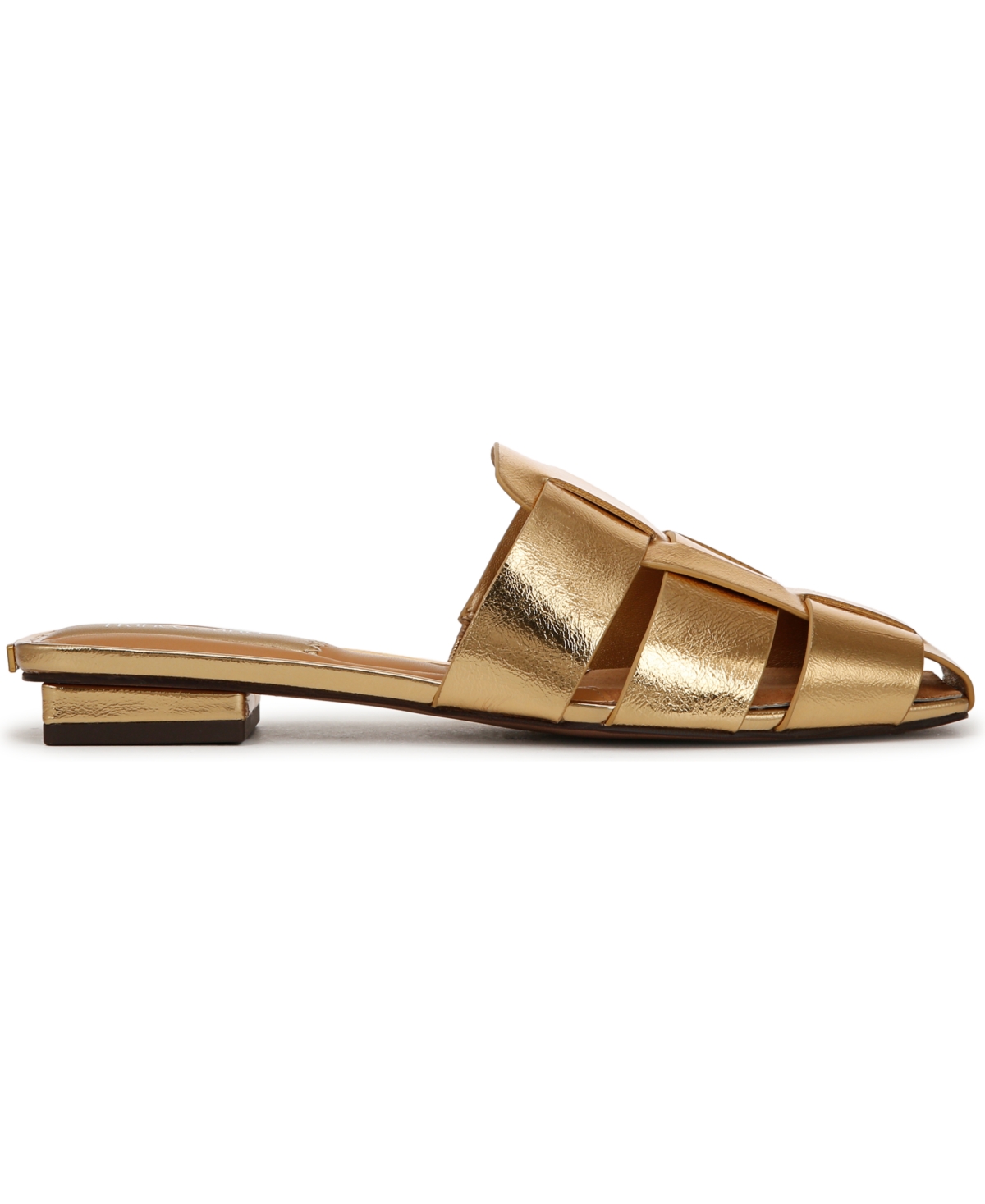 Franco Sarto Women's Tavana Fisherman Square Toe Flat Mules In Gold Faux Leather