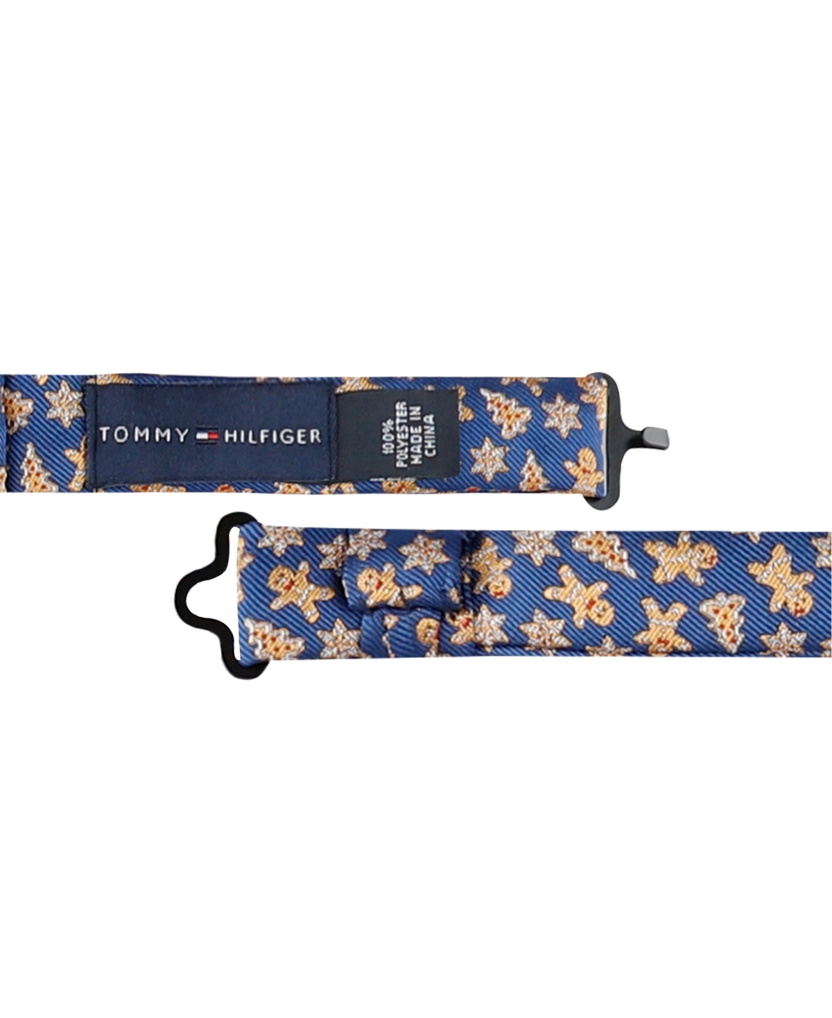 Tommy Hilfiger Boys Holiday Gingerbread Pre-tied Bow Tie In Navy,taupe