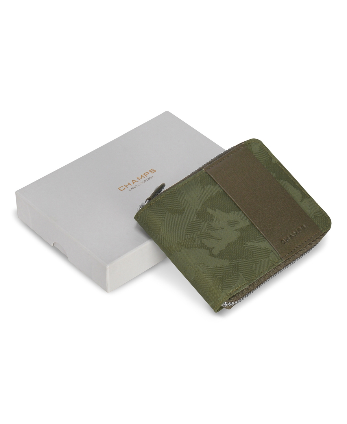 Shop Champs Men's Camo Collection Leather Zip Around Wallet In Green