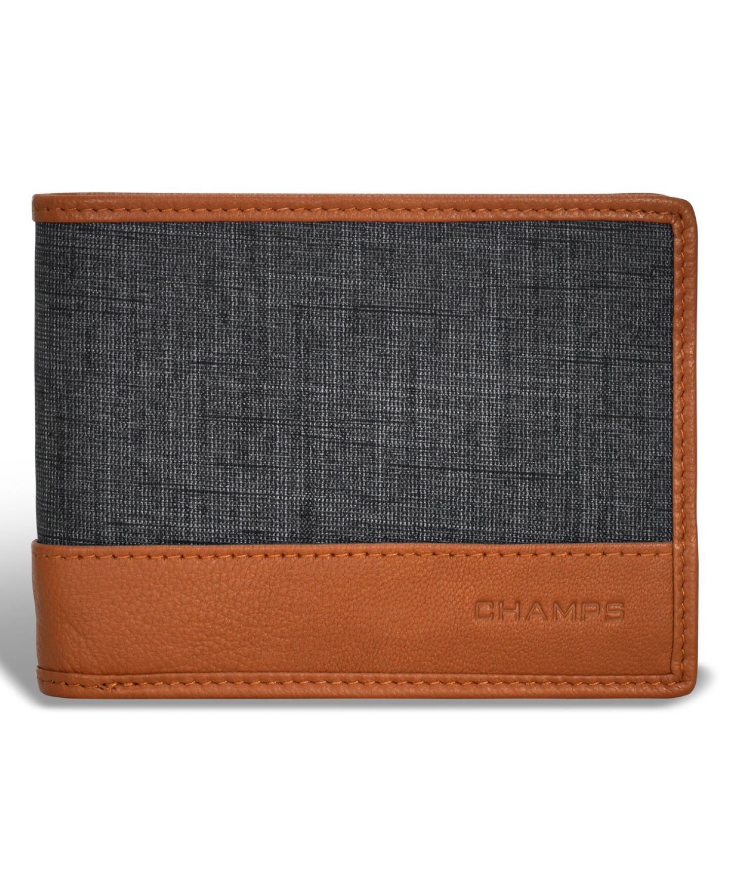 Мужской кошелёк CHAMPS Denim Collection Leather Top Wing Wallet, цвет: Чёрный — фото 1