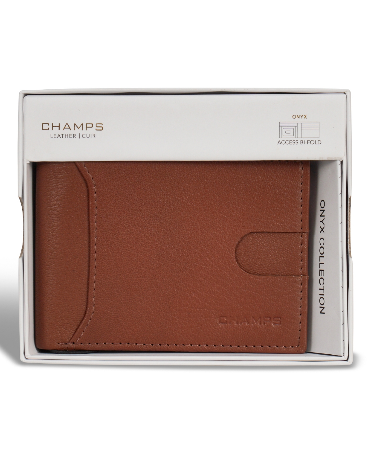 CHAMPS MEN'S ONYX COLLECTION LEATHER ACCESS BI-FOLD WALLET 