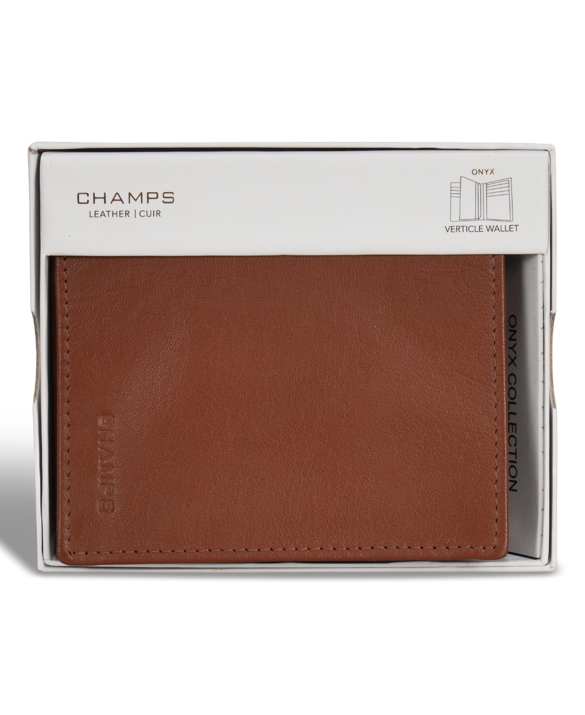 Shop Champs Men's Onyx Collection Leather Vertical Wallet In Brown