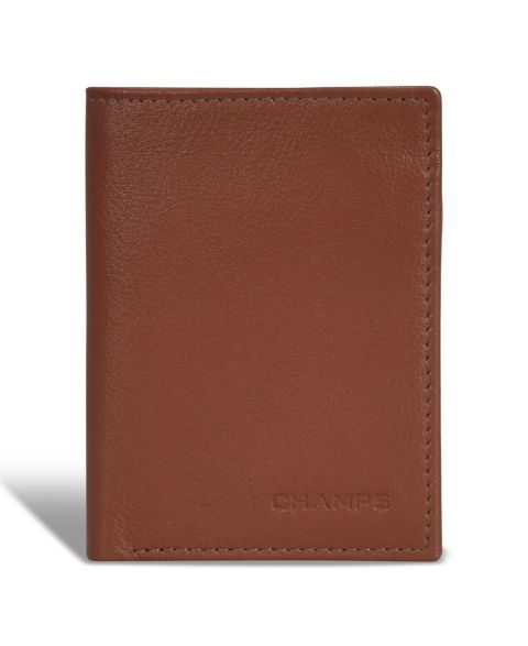 CHAMPS Men's Onyx Collection Leather Vertical Slim Wallet