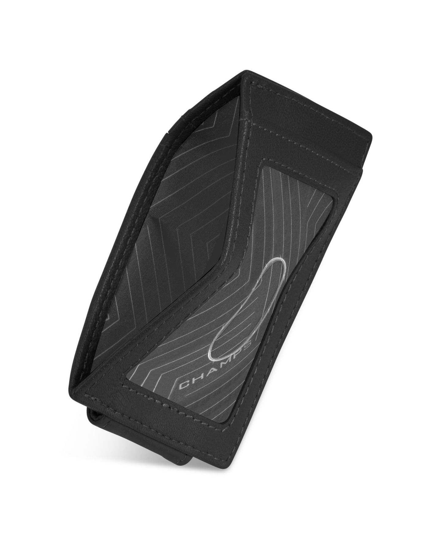 Мужской кошелёк CHAMPS Onyx Collection Leather Mag Card Case, цвет: Чёрный — фото 3