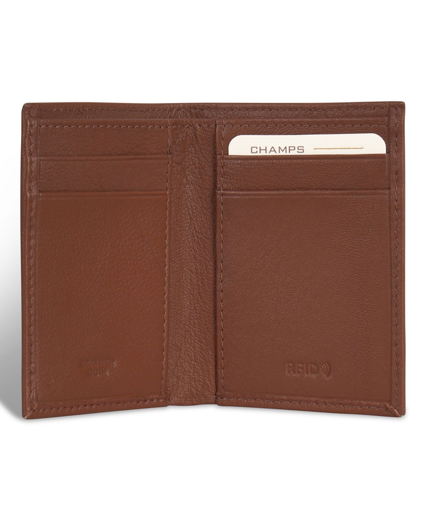 Мужской кошелёк CHAMPS Onyx Collection Leather Vertical Slim Wallet, цвет: Чёрный — фото 7