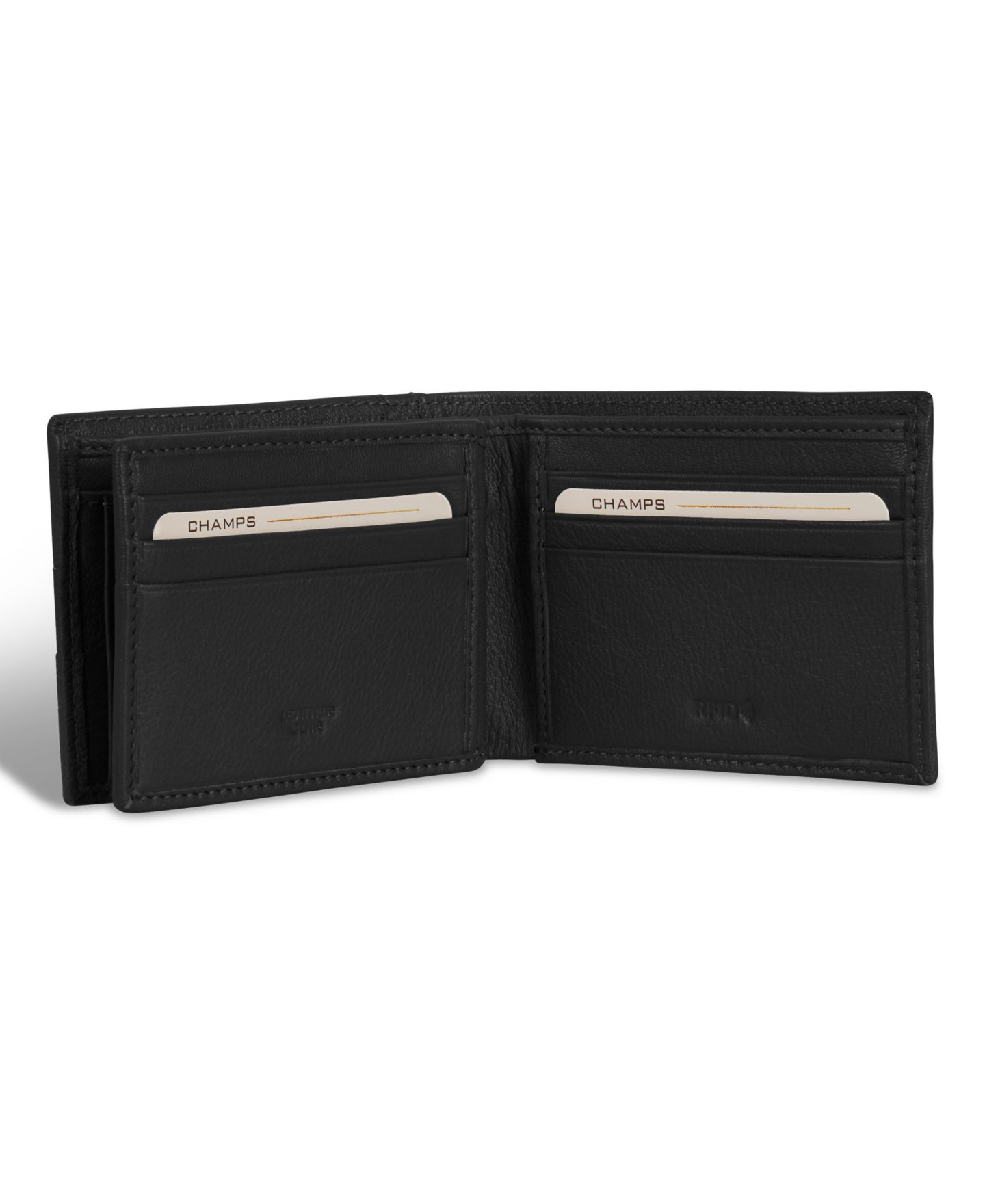 Мужской кошелёк CHAMPS Onyx Collection Leather Access Center Wing Wallet, цвет: Чёрный — фото 4