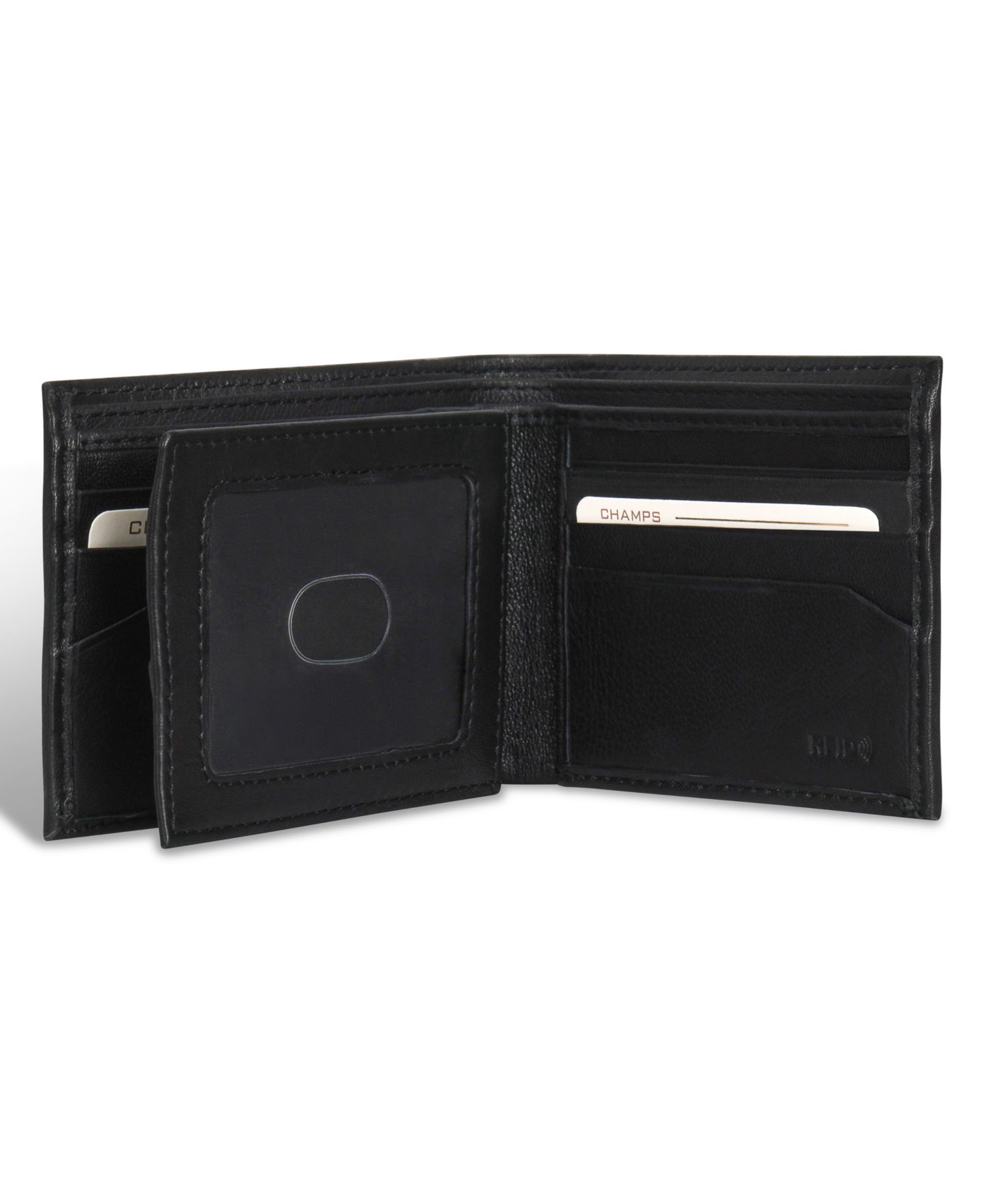 Мужской кошелёк CHAMPS Classic Collection Leather Center-Wing Wallet, цвет: Чёрный — фото 3