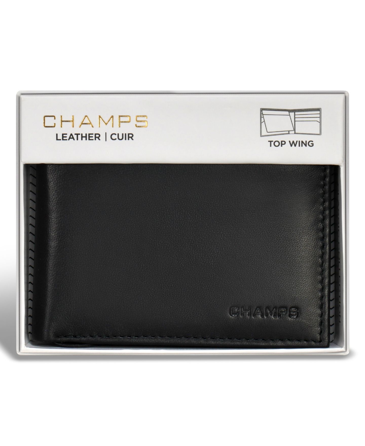 Мужской кошелёк CHAMPS Classic Collection Leather Top-Wing Wallet — фото 6