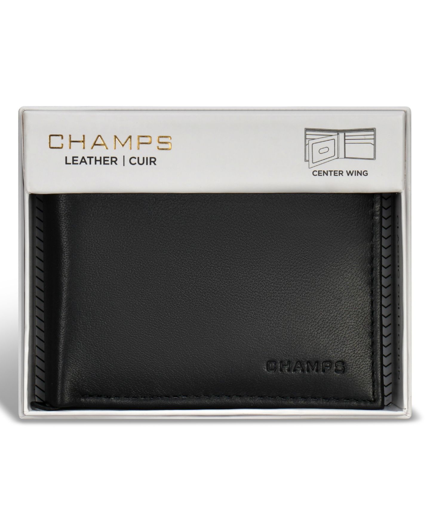 Мужской кошелёк CHAMPS Classic Collection Leather Center-Wing Wallet, цвет: Чёрный — фото 4