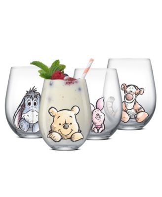 Disney Winnie Pooh Exploring Classic Stemless Wine Glasses, Set of 4
