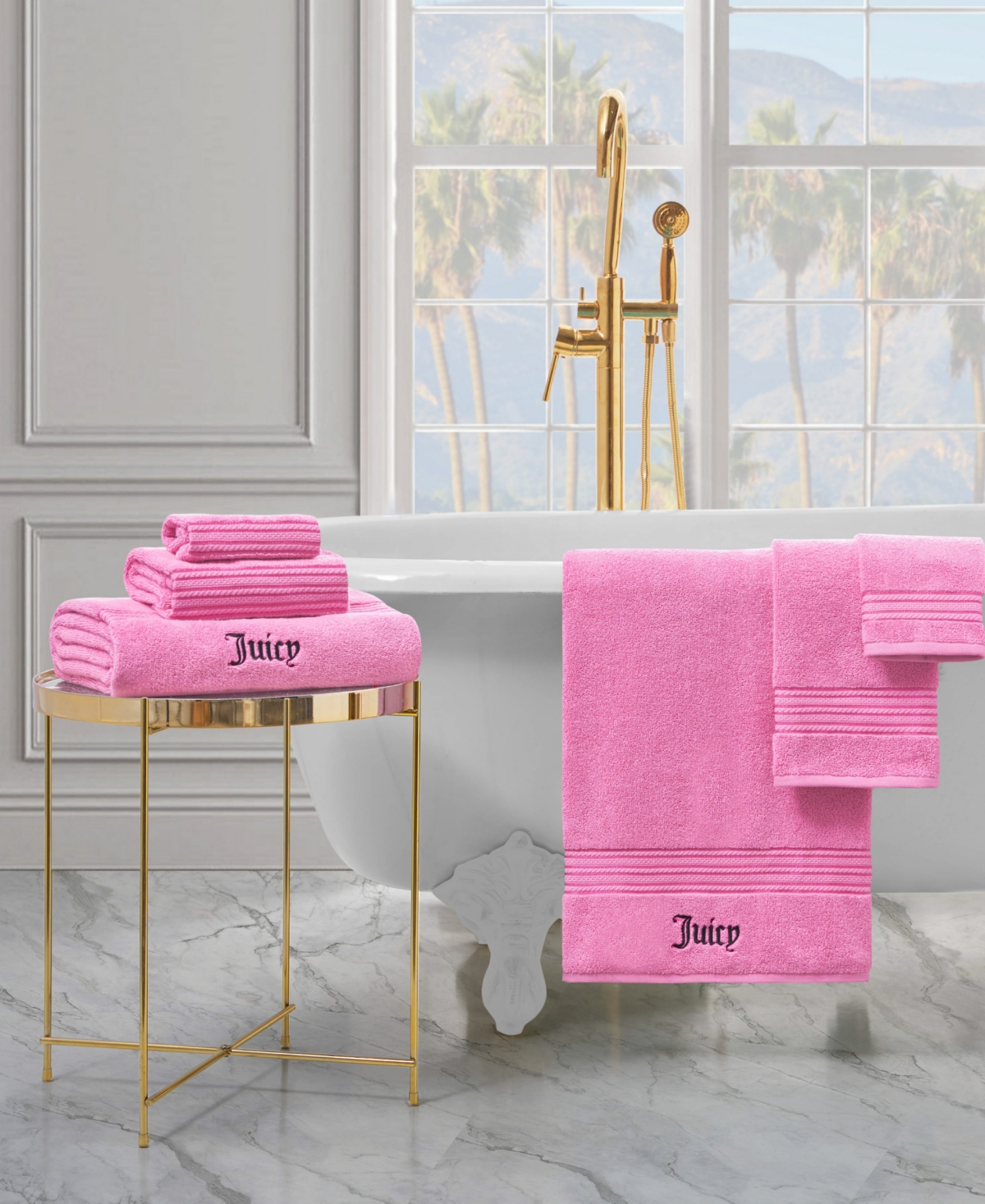 Juicy Couture Alyssa Cotton 6-pc. Bath Towel Set In Magenta