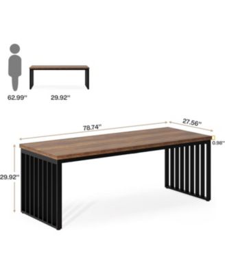 78.74" Long Rectangle Industrial Dining Table for 6-8 Person, Dining Table Wood Kitchen Table with Heavy Duty Metal Frame