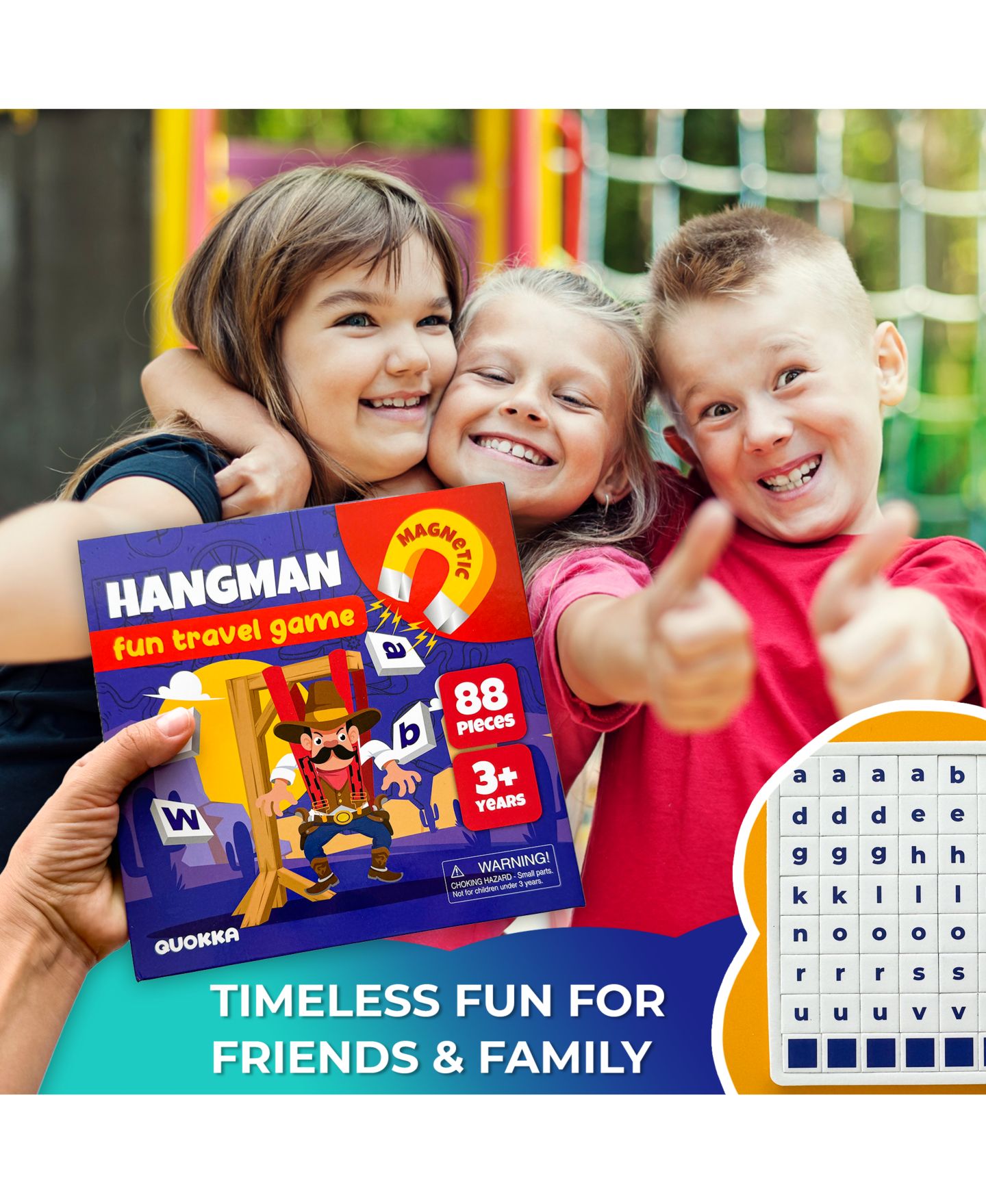 Детские настольные игры Quokka Magnetic Memory Matching Travel Board Game, 30 Pieces, Ages 3+, цвет: Hangman — фото 4