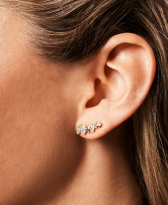 Gold-Tone Pav&eacute; & Marquise Crystal Drop Earrings