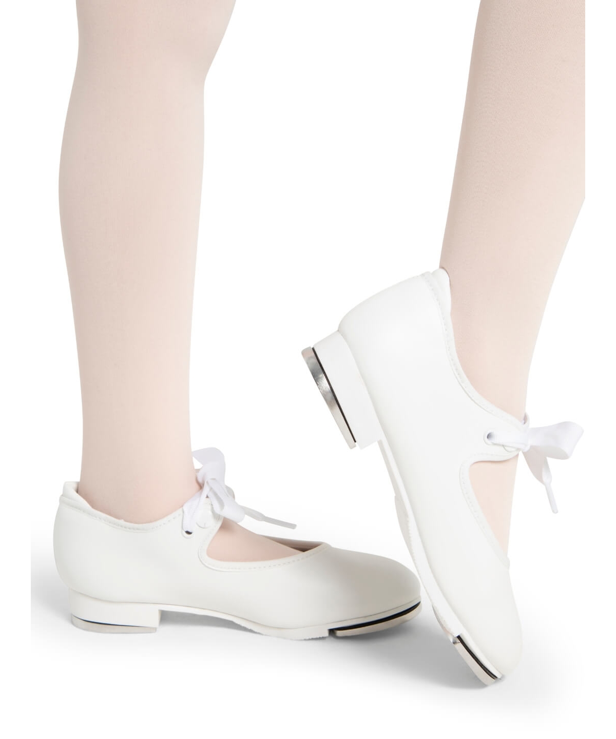 Capezio Girls Shuffle Tap Shoe White - White