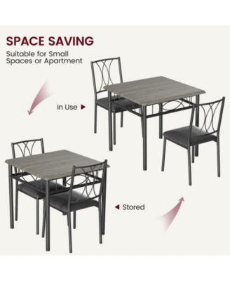 3 Piece Wood Upholstered  double "C" backrest Dining Table Set