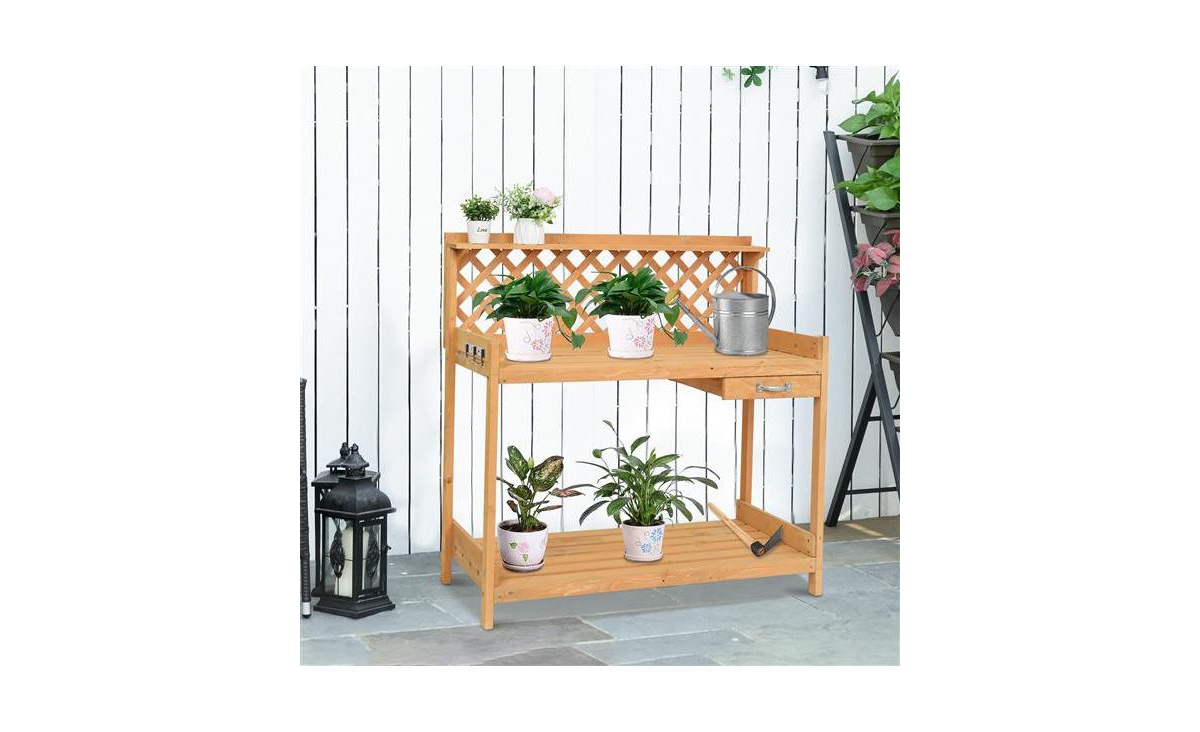 Slickblue Garden Workbench with Drawer Functional Storage Solution for Outdoor Projects