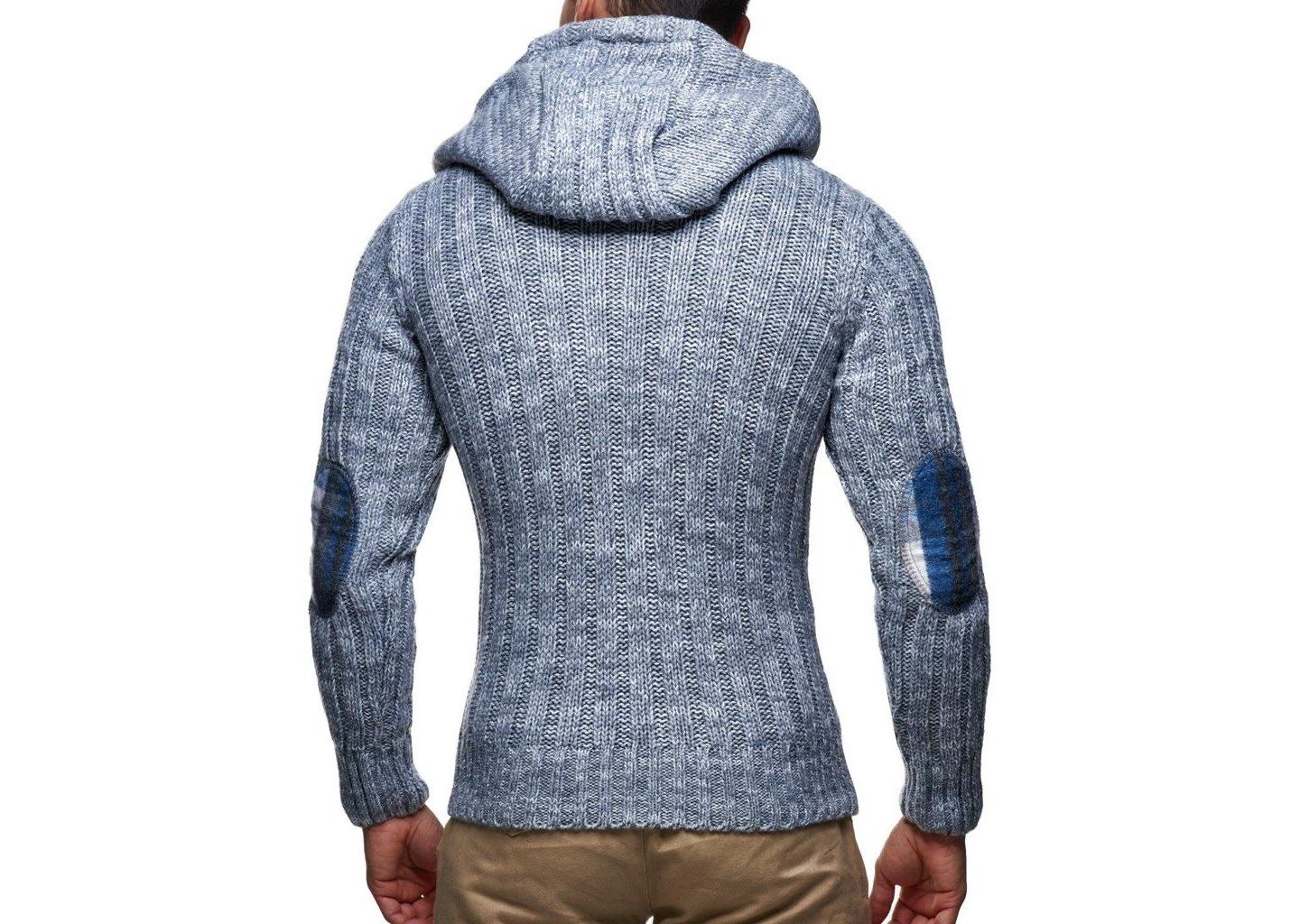 Мужское худи Leif Nelson Men s Knitted Pullover Long-Sleeved Slim fit Basic Winter -Sweater for Men, цвет: Антрацитовый — фото 3