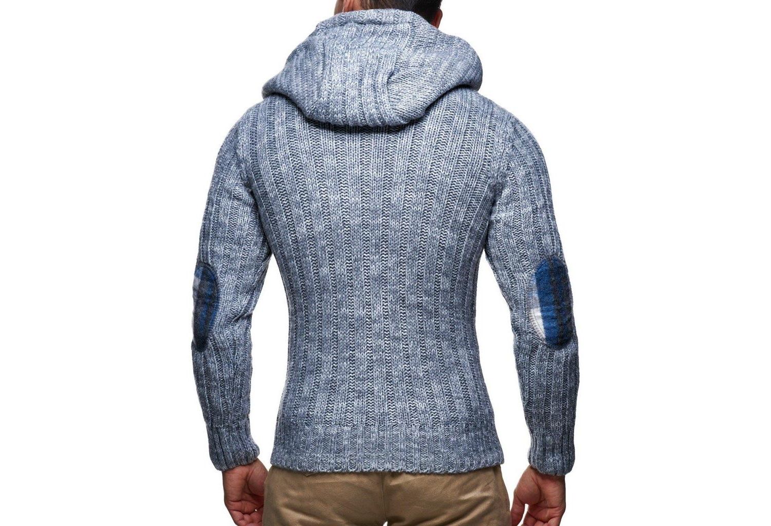 Men s Knitted Pullover | Long-Sleeved Slim fit Hoodie | Basic Winter Hoodie-Sweater for Men