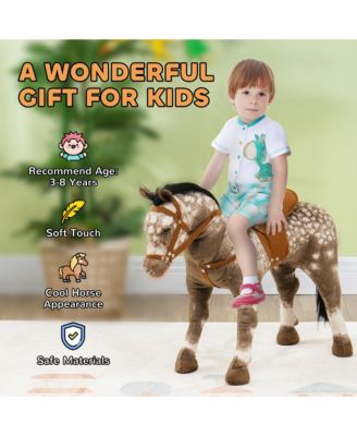 Ride on Horse with Neighing Sound, Saddle, Stirrups for Ages 3-8