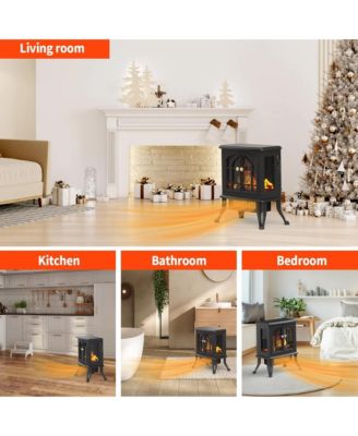 1500W Electric Fireplace Stove Heater Space Heater with 3D Flame Effect