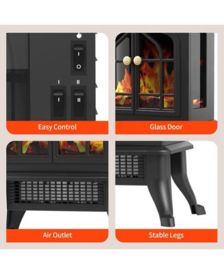 1500W Electric Fireplace Stove Heater Space Heater with 3D Flame Effect