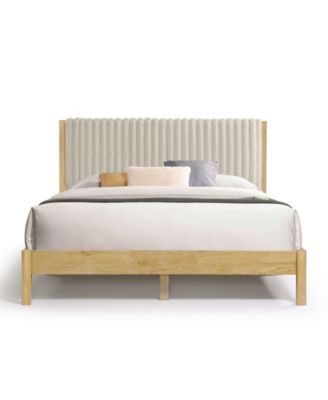 Alder Queen Platform Bed with Corduroy Fabric Upholstery