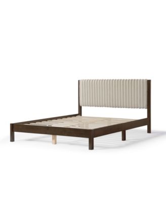 Alder Queen Platform Bed with Corduroy Fabric Upholstery