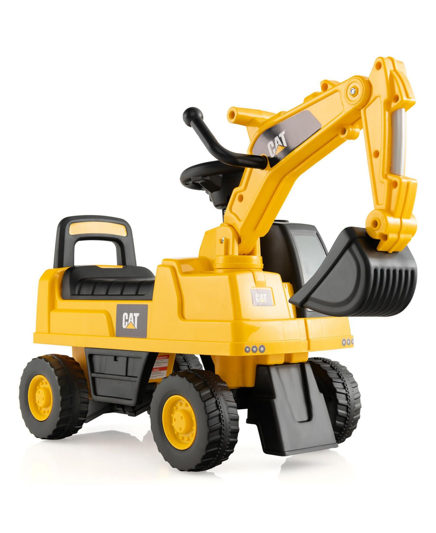 Детская игрушка Gymax Caterpillar Ride-On Digger Excavator with Rotating Bucket, 55 lbs Capacity, Ages 1-3, цвет: Чёрный — фото 1
