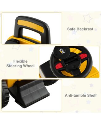 Licensed Caterpillar Kids Rid-On Digger Excavator Toy w/ Rotatable Digging Bucket & Hidden Storage