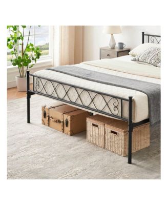 Twin/Queen Size Platform Bed Frame With Headboard, Heavy Duty Mattress Foundation With Metal Slats Support, No Box Spring Needed, Under Bed Storage