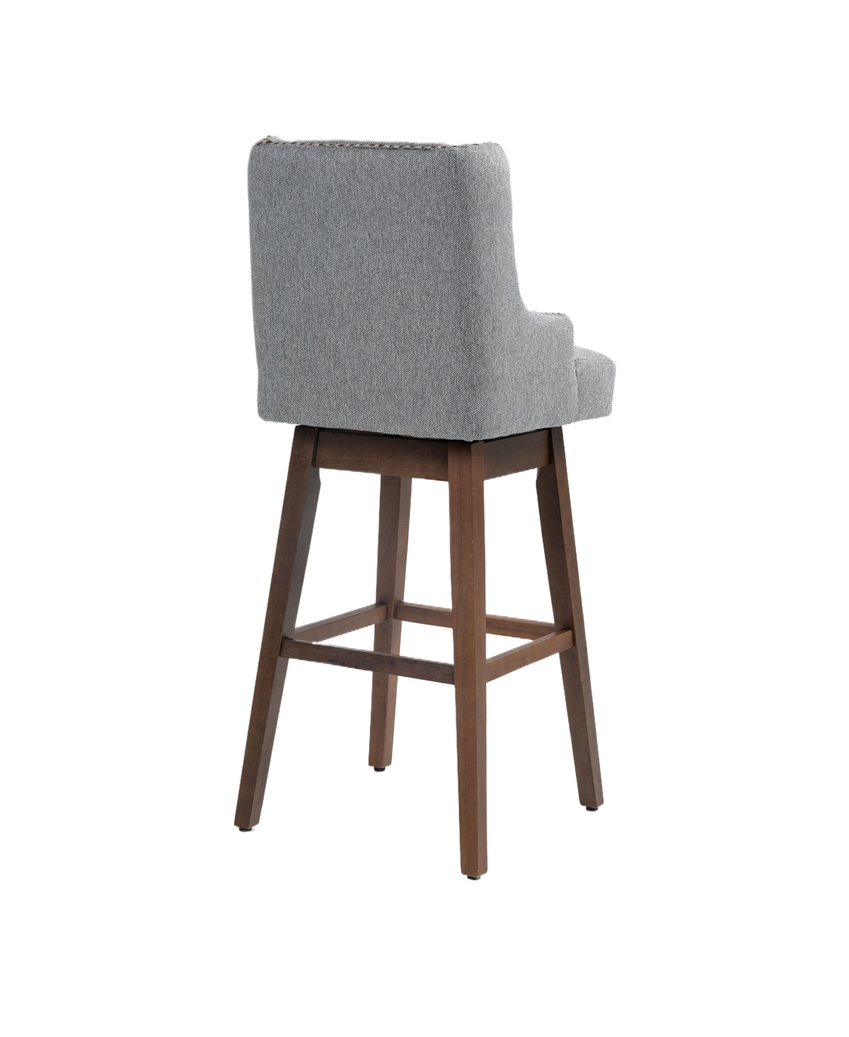 The Pop Home Set of 2 360° Swivel Bar Stools, Counter Height Linen Bar Chairs for Kitchen-The Pop Home
